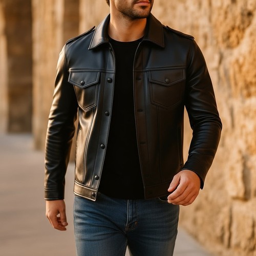 Schwarze truckerjacke herren - truckerjacke,