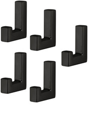 5x Kleiderhaken eckig schwarz