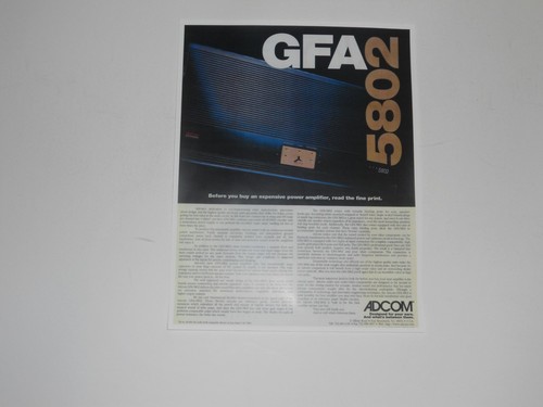 Adcom gfa 5802 - adcom, audiophiler