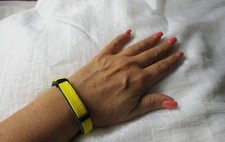 Leder Stoff Armband Gelb