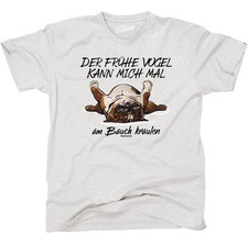 T-Shirt Englische Bulldogge DER FRÜHE VOGEL Hunde Wilsigns Siviwonder  bis 4XL