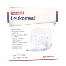 50x Pflaster Wundverband Leukomed STERIL 5,0 x 7,2 cm absorbierend REF 72380-00