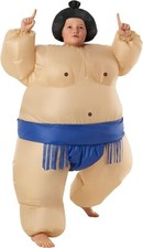 Kinder blau aufblasbar Sumo Wrestler Kostüm Jungen Halloween Blow Up fetter Anzug Einheitsgröße