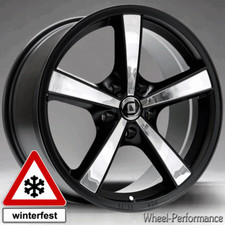 17 Zoll DW3 Felgen 7x17 5x110 ET38 schwarz matt mit Edelstahl für Opel