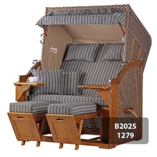 Strandkorb Schleswig Pinie Braun PE Mokka Dessin 553 - B-Ware Strandkörbe