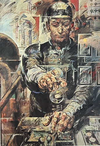 Kunstdruck chemiearbeiter am - kunstdruck, "chemiearbeiter