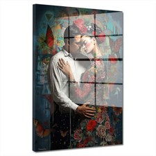 Lady Frida Flower Style Acrylglas Wandbild Bild Wanddeko Wohnzimmer XL