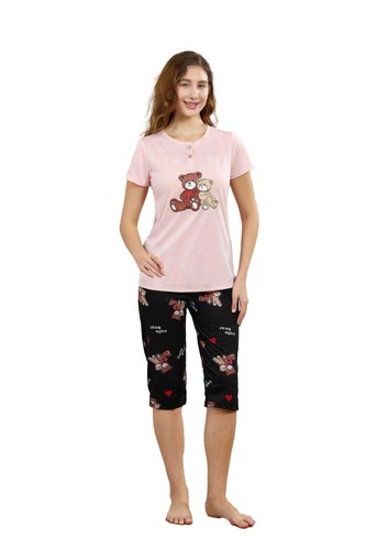 Damen pyjama kurz schlafanzug - kurz,