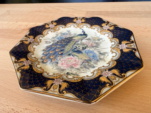 Vintage prunk wandteller pfau - prunk,