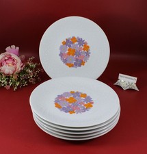 PMR Jaeger Bavaria - 6 St. Kuchenteller / Frühstücksteller 20 cm. Relief Blumen