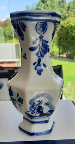 Vintage 6kant vase delft - vintage,
