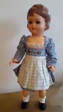 sehr schöne Storch-Puppe, Mädchen, 45 cm, 1960er Jahre mit Dirndl
