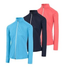 Island Green Golf Top Layer Damen schnell trocknender Stretch geprägter Pullover mit durchgehendem Reißverschluss