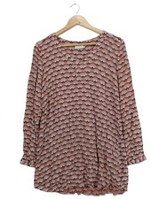 KAFFE Tunikabluse Damen Bluse Gr. DE 38 braun-weiß-schwarz Casual-Look