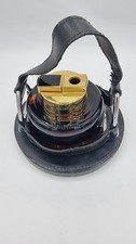 Vintage Tisch Feuerzeug Tischfeuerzeug mit Bernstein Glas Erbstück mit Leder