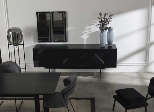 Schwarzes luxus sideboard - schwarzes,