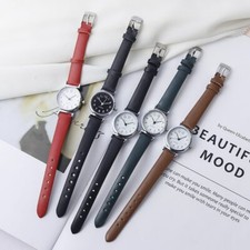 Studenten Armbanduhr Damen Herren Unisex Uhr Lederoptik Minimalistisch Schüler