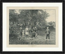 Die Landpartie. Kinder Schaukel Garten Leiterwagen Knaus Faksimile_C 2876