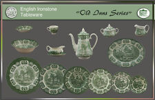 English Ironstone "Old Inns Series" Teile zur Wahl teller platte schale grün EIT