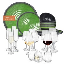 Melamin Geschirr Set Grün 1-4
