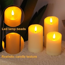 3×Wiederaufladbar Flacker LED