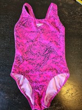 Speedo Badeanzug 152 pink mit schwarz Sportbadeanzug mit Schwimmerrücken