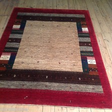 Wunderschöner Orientteppich Gabbeh Loribaft (213 X 157 CM) Perserteppich.