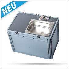 12V Mobile Spüle Handwaschbecken Campingbox Eurobox 10L Campingküche T4 T5 T6 T7