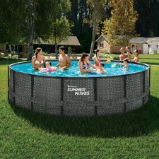Bestway Swim Vista Series Power Steel Aufstellpool - Rattan-Optik, 549x122cm