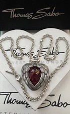 Massive Thomas Sabo Kette & Flügel Herz Anhänger Rarität Neu