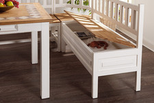 120cm Truhenbank MEXICO Weiß