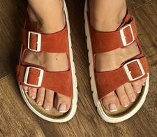 NP. 129.00€ Papillio by Birkenstock Arizona PAP Chunky Leder Rost Rot Gr. 41