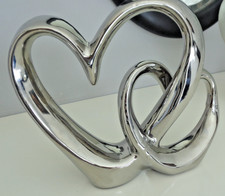 Dekoration Big XL Herz Silber Spiegel-Glas neuwertig