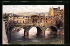 Künstler-AK Charles F. Flower: Bath, Pulteney Bridge 