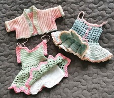 süsses antikes Puppenoutfit  2x Kleid Jacke Unterhose f. Käthe Kruse Puppe o.a.