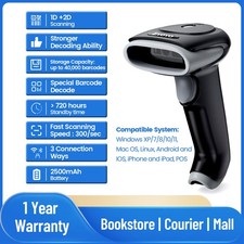 Eyoyo 2D Wireless Barcode Scanner Bluetooth Handheld Barcode Reader 2D 1D QR