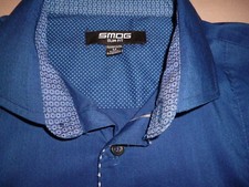 SMOG Hemd Herrenhemd Freizeithemd Baumwolle Blau Gr. M langarm SLIM FIT NEU