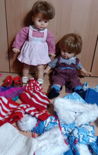 Zapf Puppen, Geschwister, Junge Mädchen, + Zubehör: Schneeanzug, Rollschuhe, etc