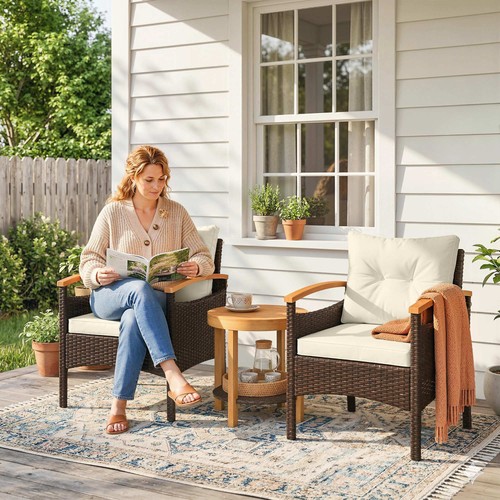 Outsunny rattan bistroset - rattan,
