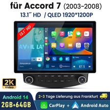 13.1" Autoradio Für Honda Accord 7 2003-2007 2G+64G CarPlay Android 14.0 DAB RDS
