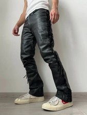 Herren Schwarze Lederhose 100%