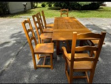 Essgruppe, Sitzgruppe, Esstisch Eiche massiv, fränz. Landhausstil