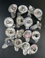 16 alte Klemm-Kerzenhalter silber Kugelgelenk, Christbaumkerzenhalter - Vintage
