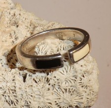 ESPRIT 925 Silber Ring 3,5g modern offen schwarz weiß emailliert Größe 16,5mm 52