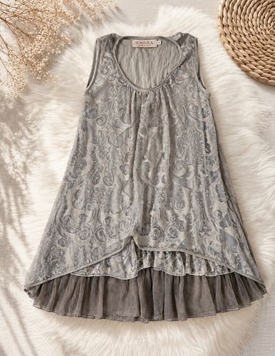 Ambra damen tunika top grau - ambra, tunika-top