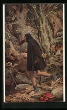 Künstler-AK Moritz von Schwind: Rübezahl mit Keule und Holzschuhen 