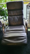 Fernsehsessel dunkelbraun Leder  Chrom drehbar    Deutscher Hersteller.