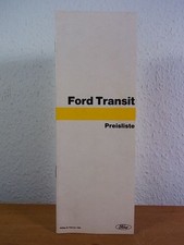 Ford Transit Preisliste