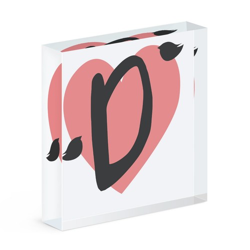 Buchstabe herz alphabet - d,