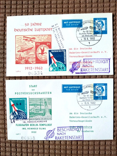 Ganzsachen drg raketenpost - ganzsachen,, drg,
